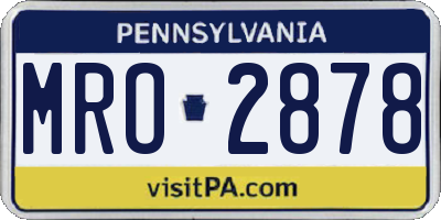 PA license plate MRO2878