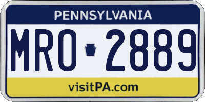 PA license plate MRO2889
