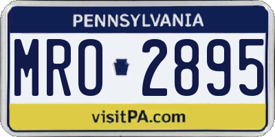 PA license plate MRO2895