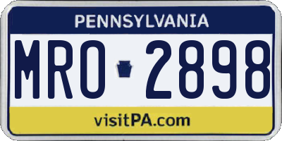 PA license plate MRO2898