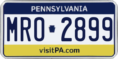 PA license plate MRO2899