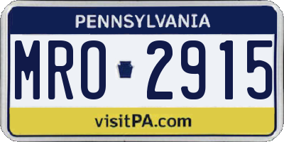 PA license plate MRO2915