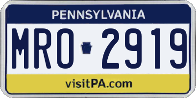 PA license plate MRO2919