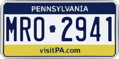 PA license plate MRO2941
