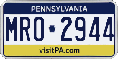 PA license plate MRO2944