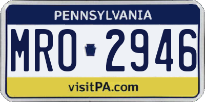 PA license plate MRO2946
