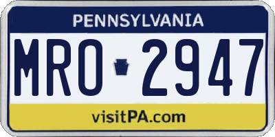 PA license plate MRO2947