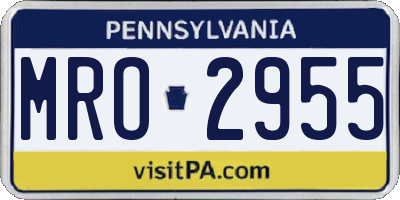 PA license plate MRO2955