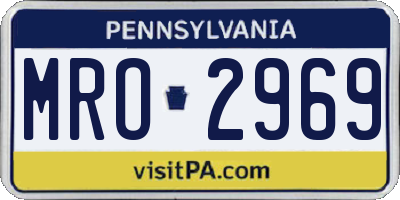 PA license plate MRO2969