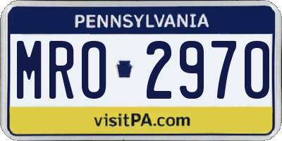 PA license plate MRO2970
