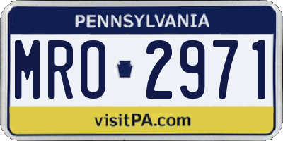 PA license plate MRO2971