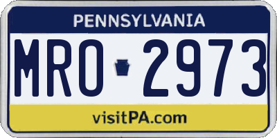 PA license plate MRO2973