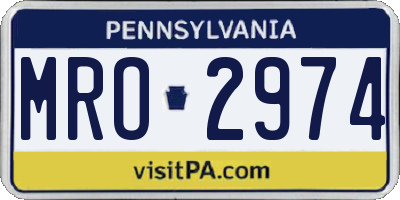 PA license plate MRO2974