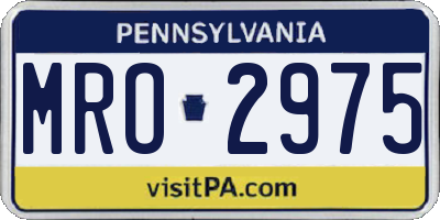 PA license plate MRO2975