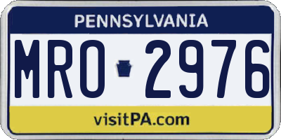 PA license plate MRO2976