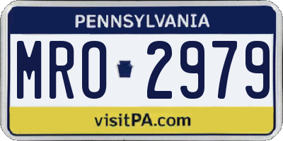 PA license plate MRO2979