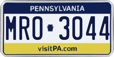 PA license plate MRO3044
