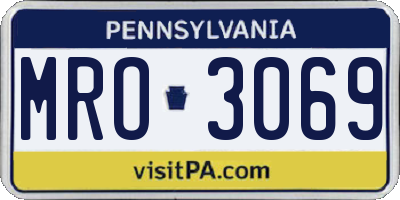 PA license plate MRO3069
