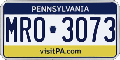 PA license plate MRO3073