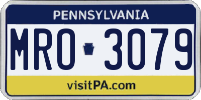 PA license plate MRO3079