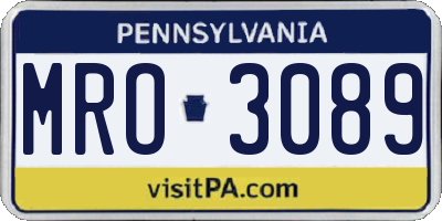 PA license plate MRO3089