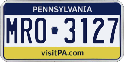 PA license plate MRO3127