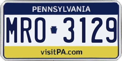 PA license plate MRO3129