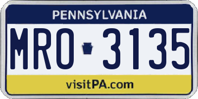 PA license plate MRO3135