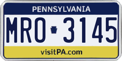 PA license plate MRO3145