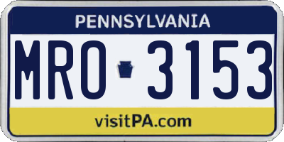PA license plate MRO3153