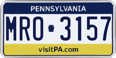 PA license plate MRO3157