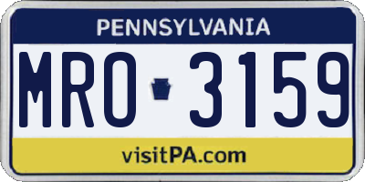 PA license plate MRO3159