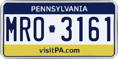 PA license plate MRO3161