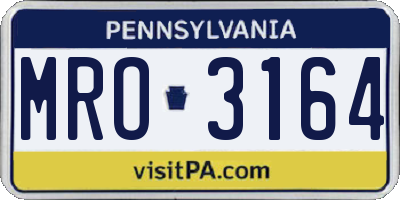 PA license plate MRO3164