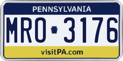PA license plate MRO3176