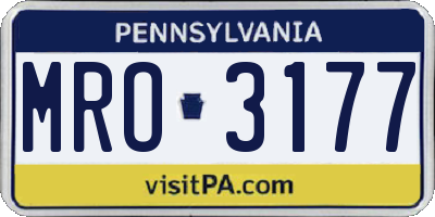 PA license plate MRO3177