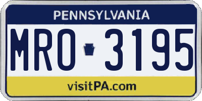 PA license plate MRO3195