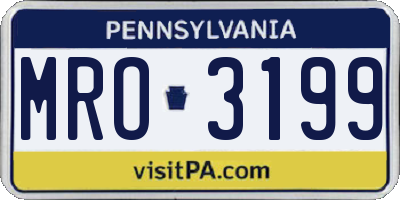 PA license plate MRO3199