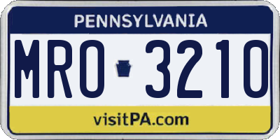 PA license plate MRO3210