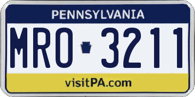 PA license plate MRO3211