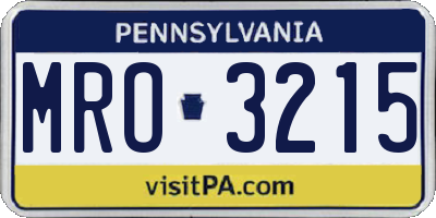PA license plate MRO3215