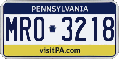 PA license plate MRO3218