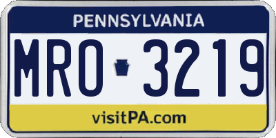 PA license plate MRO3219