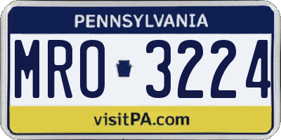 PA license plate MRO3224