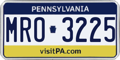 PA license plate MRO3225