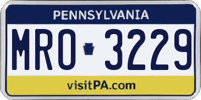 PA license plate MRO3229