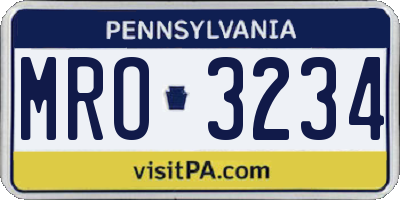 PA license plate MRO3234