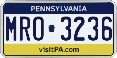 PA license plate MRO3236