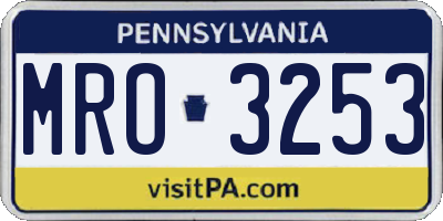 PA license plate MRO3253