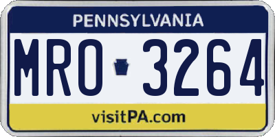 PA license plate MRO3264